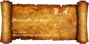 Muntyán Axel névjegykártya