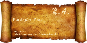 Muntyán Axel névjegykártya